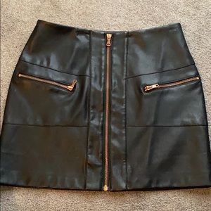 Kendall and Kyle black leather mini skirt